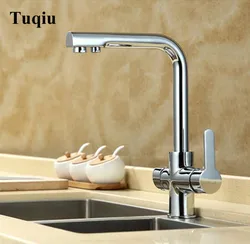 fashion solid brass high quality chrome kitchen faucet sink tap with direct drinking pipe 360 degree rotating free shipping