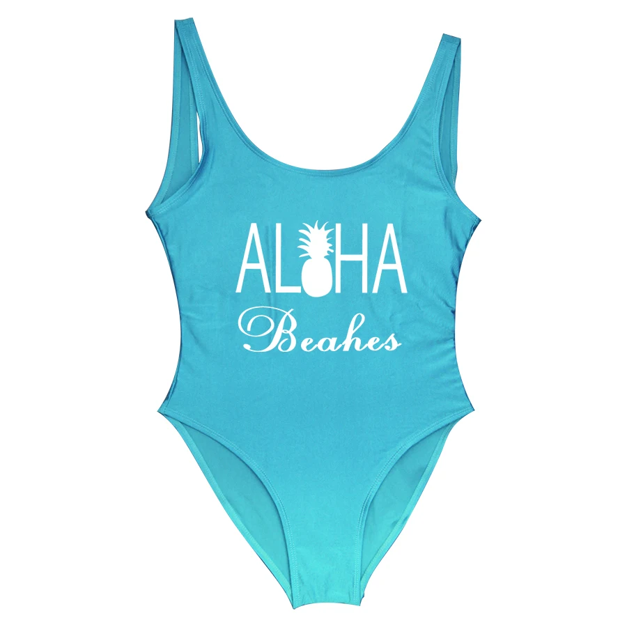 Bridesmaid One Piece Swimsuit Aloha Pineapple Beaches Bride Bathing Suits Bride Wedding Gift Honeymoon Beachwear Bachelorette