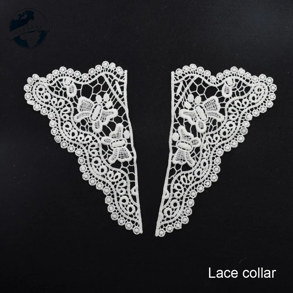 lace false collar  white embroidered fake lace collar trim diy women applique sewing supplies african guipure lace collars#3624