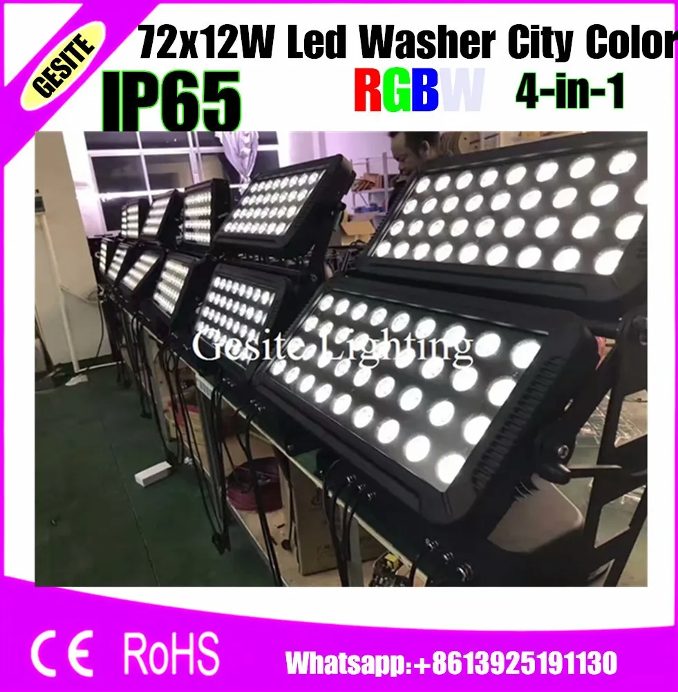 

72 * 12W 4in1 Led Wall Washer Light DMX512 Outdoor Spot Light Double Head RGBW Quad-Color LED City Color Light