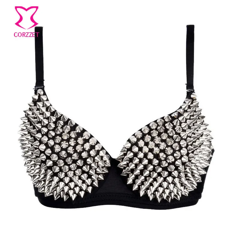 

Striking Rivet Stud Sexy Bra Top Club Brassiere Dancewear Punk Bras Fashion Women Underwear