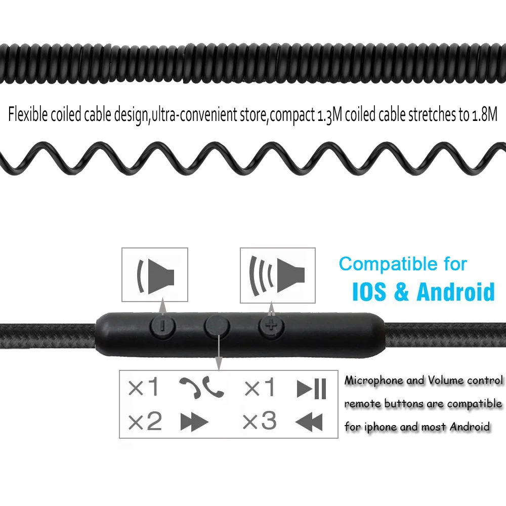 Replacement Cable for AKG Q701 K702 K267 K712 K141 K171 K181 K240 K271MKII K271 headphones Cord With Mic Remote Volume Control