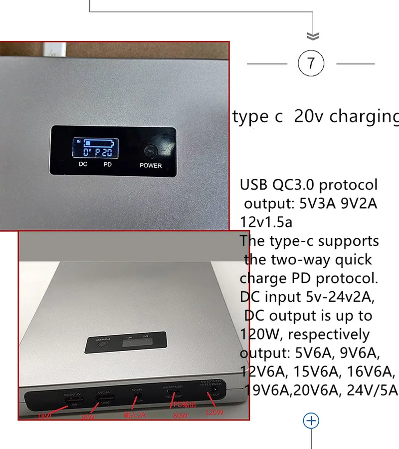 Power Bank do laptopa Shell Case Box szybka ładowarka Usb QC3.0 Diy Powerbank PD80W DC5v 9v 12v 15v16v 19v 20v2 4v zasilacz do ładowania notebooka