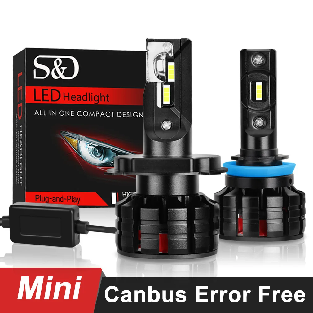 

2pcs H1 H4 LED H7 Canbus H11 H3 HB3 9005 HB4 9006 LED Car Headlight Bulbs H7 Mini 10000LM 6000K Auto Headlamp 100W/55W 12V 24V