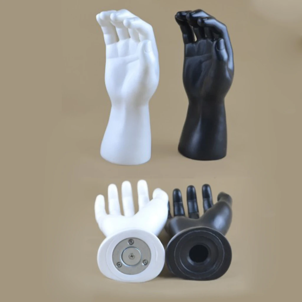 Mannequin en plastique pour homme, bras droit, pour bijoux, Bracelet, montre, anneau, support, modèle factice, noir, blanc