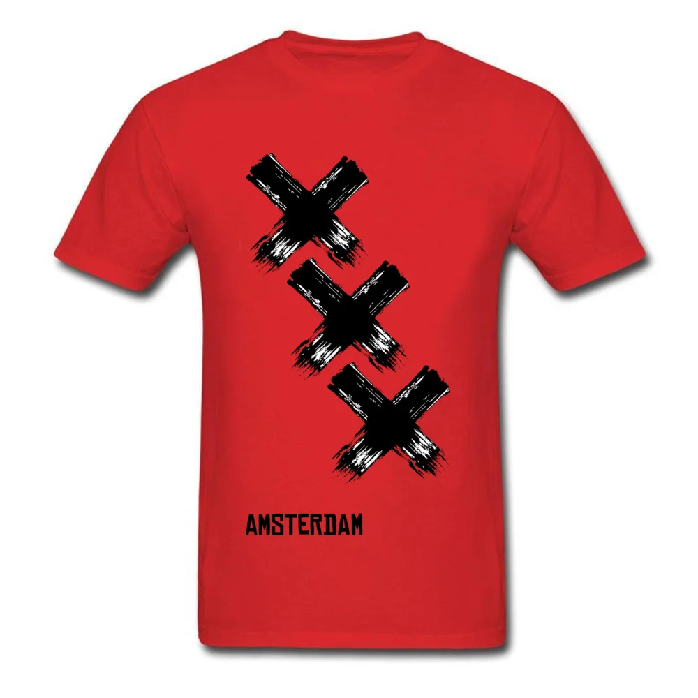 Black And White Tops & Tees Amsterdam Dry Brush Graphic T Shirts Normal Short Sleeve 100% Cotton Crew Neck Mens T Shirts