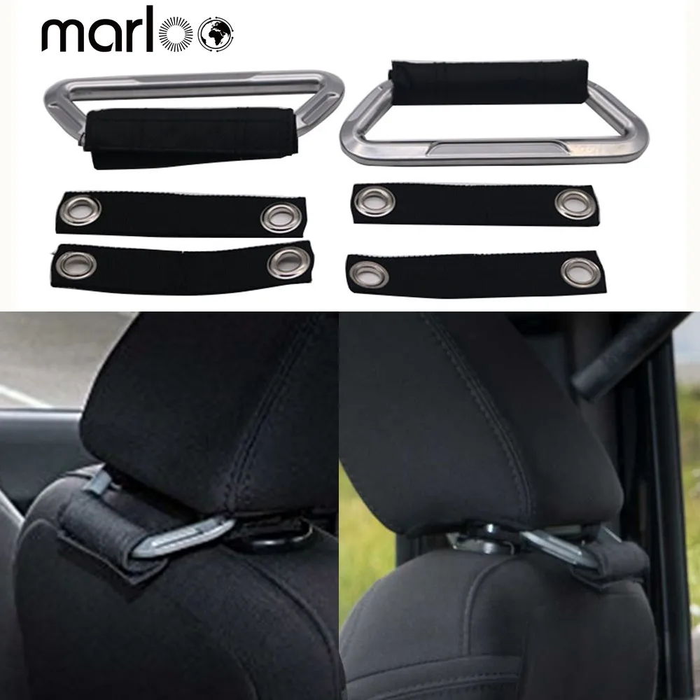 Marloo Wrangler Headrest Grab for Jeep YJ JK  off road backseat passengers And more cars (Pack of 2)