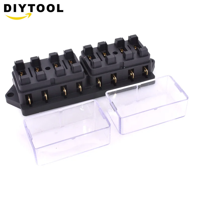 8 Way Fuse Box Block Fuse Holder Box Car Vehicle Circuit Automotive Blade 12V Car Fuse Accessory Tool