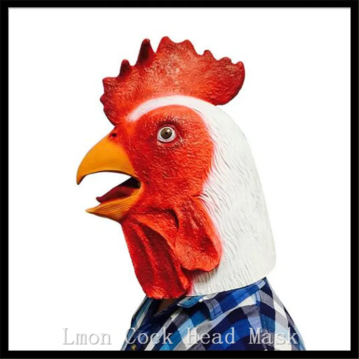 Party Cosplay Animal Chicken mask Head Face Mask Halloween Party Prop Carnival Latex Rubber Chicken Head Mask Party Rooster Mask