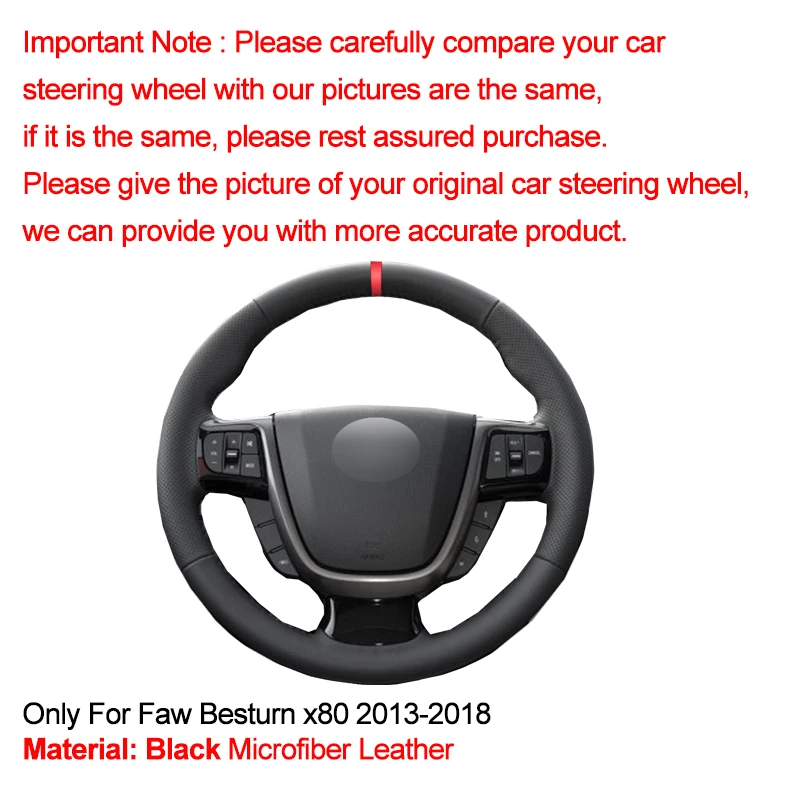 Hand Sewing Car Steering Wheel Cover Braid on the Steering wheel Funda Volante For Faw Besturn x80 2013 2014 2015 2016 2017 2018