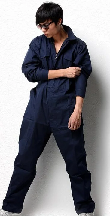 Men Work Overalls Working Uniforms 100% Cotton Mechanic Clothes Siamese Elastic Waist Overalls Coverall Overol De Trabajo Hombre