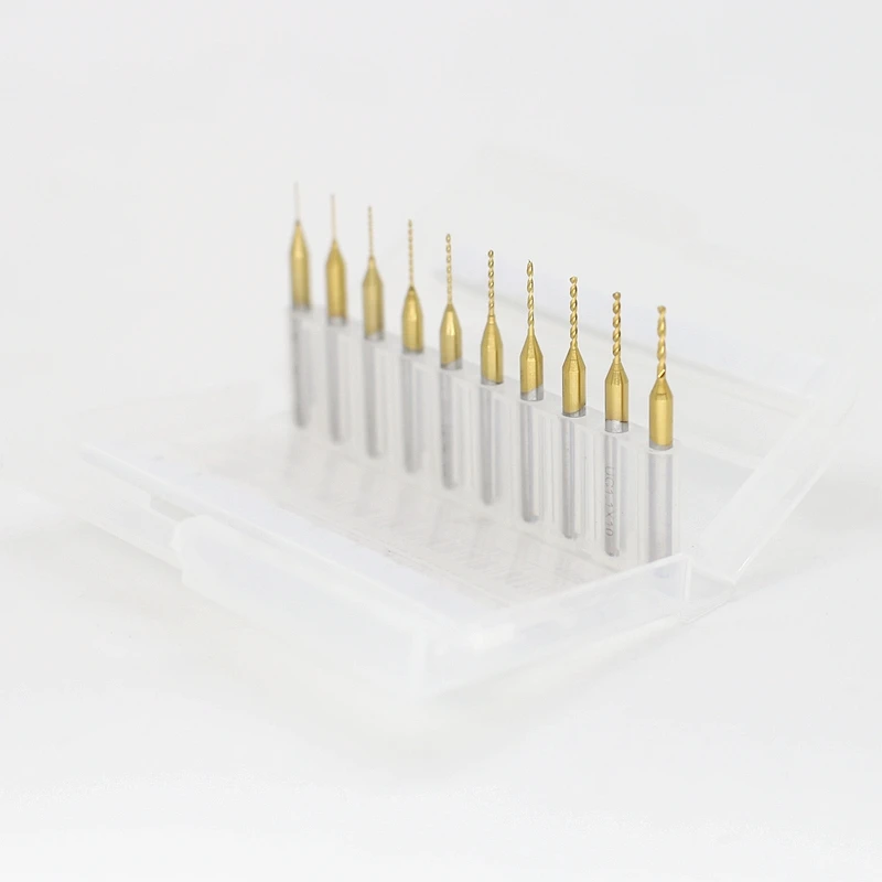 티타늄 0.3-1.2mm 카바이드 PCB 드릴 10PCS 금속 드릴 Dremel 비트 CNC 밀링 커터 목공 커터 금속 커터