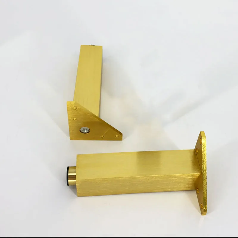 4pcs/lot Brushed Gold Metal Sofa Legs TV Cabinet square Legs Metal Furniture Leg Cabinet Cupboard Table Feet