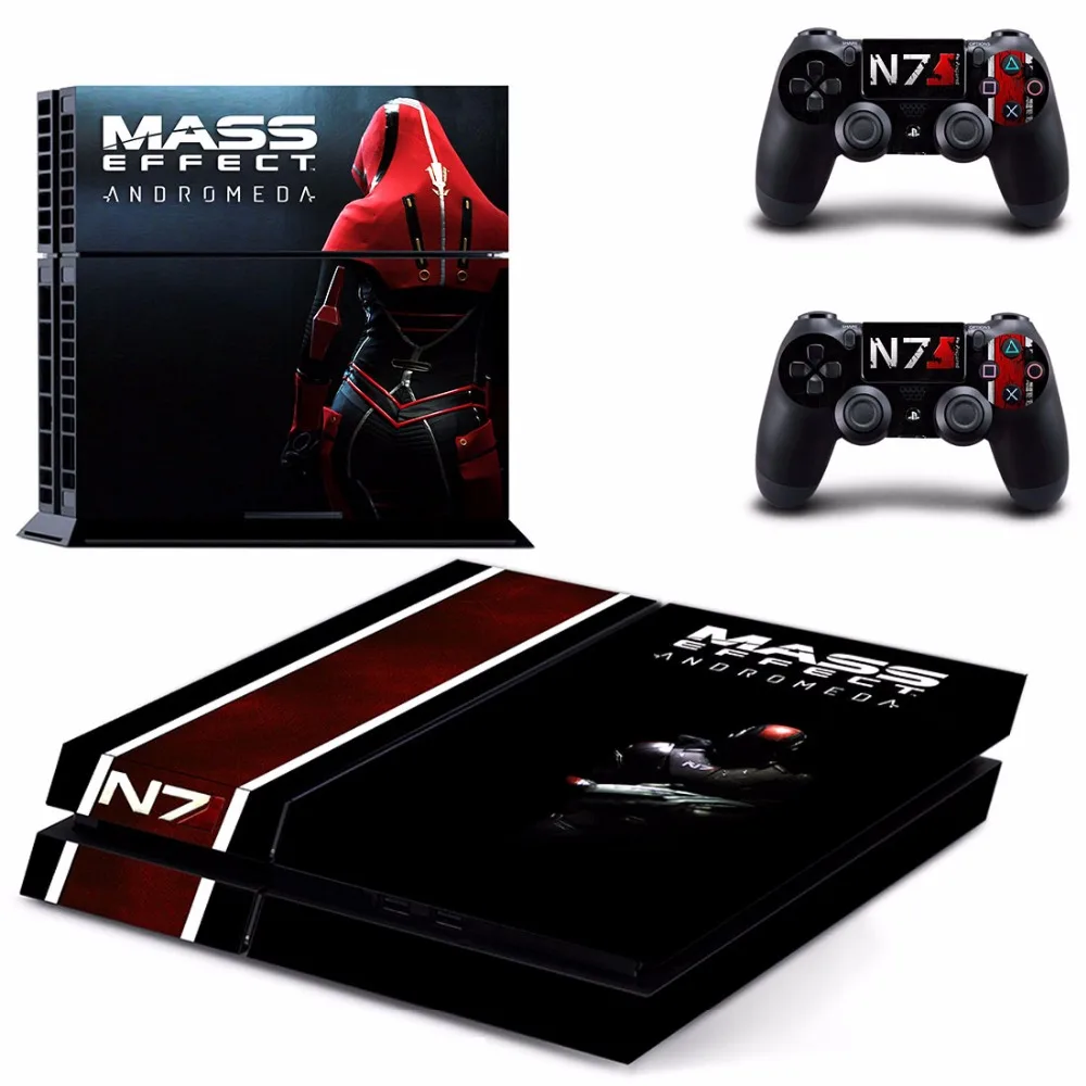 Stiker Tempel Kulit Efek Massa Game Andromeda PS4 untuk Konsol Sony PlayStation 4 dan 2 Pengendali Stiker Vinil Kulit PS4