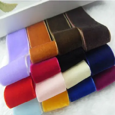 velvet ribbon 5/8 inch ,16mm width, 25yds/roll, many colors, Pink / Red / Blue / Purple / Yellow / White / Black / Brown / Grey