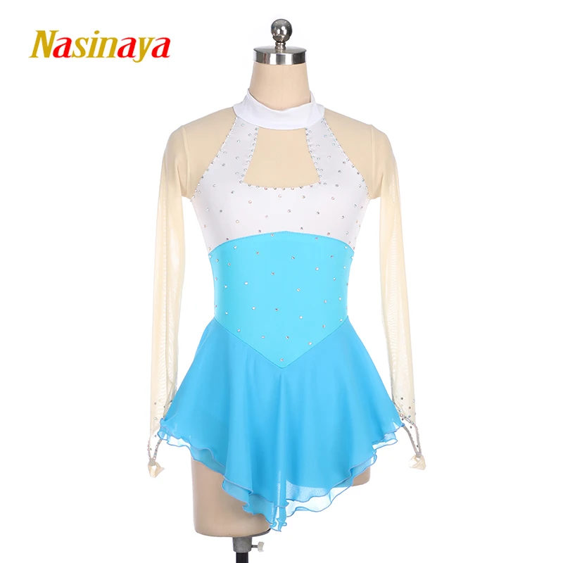 Nasinaya Figure Skating Competition Dance Training Women's Children's Gymnastics Performance Dress Long Sleeve Performance Dress