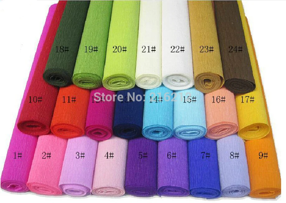 Size 50cm x 2.5m Roll-up hem crepe paper prontpage flower wrapping paper cartoon flowers bouquet packing paper