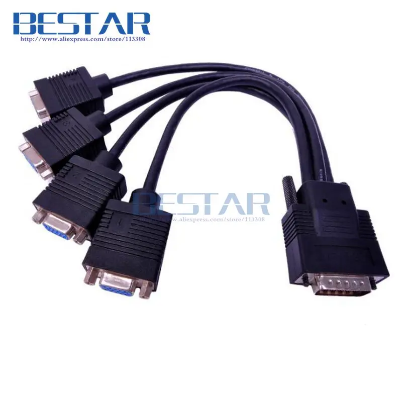 CFH60 60pin Male To VGA HD 15Pin  x 4 VGA*4  Female Adapter connector cable For DMS599 LFH60 Graphics dms 59