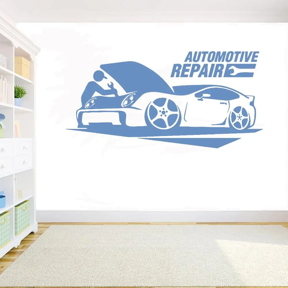 Car maintenance wall sticker Car Service removable vinyl Wall decal Garage Wall Decoration Automotive Repair Wall Decals G658
