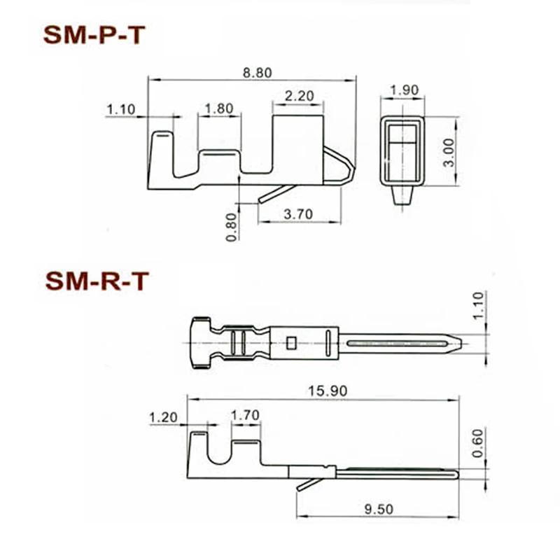 10 zestaw/partia SM 2.54mm 2 Pin kobieta i mężczyzna obudowa zaciski splotowe łącze typu Jack AWG 28-22 SM-2 P SM-2R JST drutu Adapter bloki