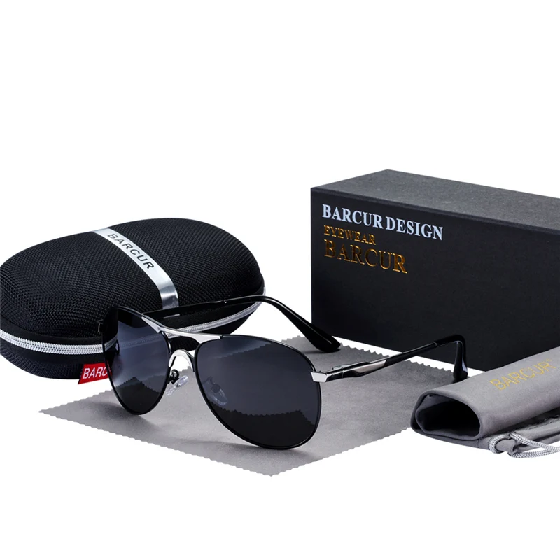 BARCUR Hohe Qualität Männliche Sonnenbrille Männer Polarisierte Marke Design Sonnenbrille Männliche Oculos Herren Sonnenbrille s8712 Marke designer