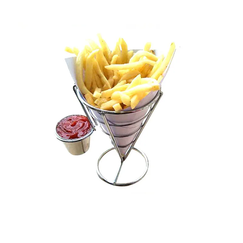 Stainless steel black fries rack creative restaurant restaurant hotel milk tea chicken rice chicken leg snack rack tableware