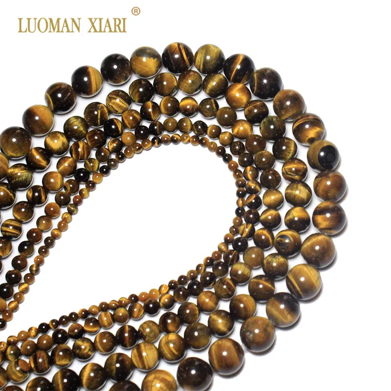 Wholesale Round AAA+ Quality Natural Tiger Eye Stone Beads For Jewelry Making Diy Bracelet Necklace 4/6/8/10/12 mm Strand 15\'\'