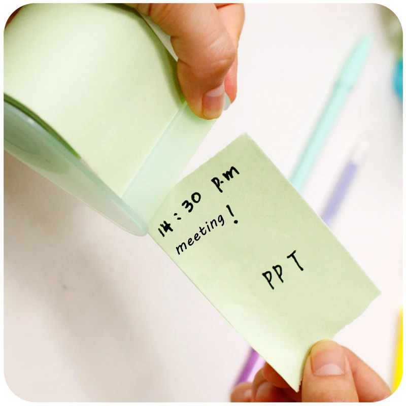 Papel de notas fofas criativas de papelaria em cores doces, adesivos convenientes Xpress, com assento de fita, pode rasgar o álbum H0072