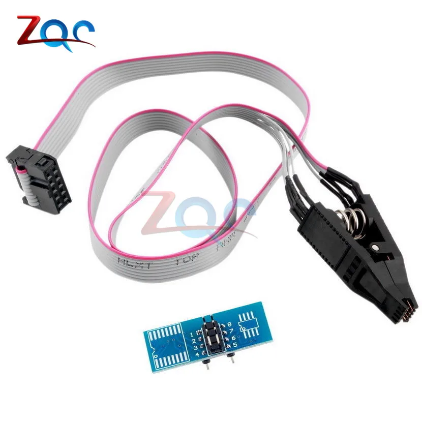 SOIC8 SOP8 DIP8 formato Flash Chip IC prueba Clips toma Adpter BIOS 24 25 93 USB programador Programable EZP2010