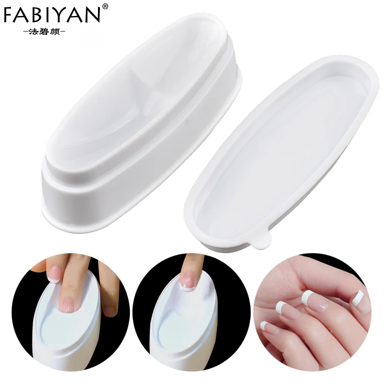 Plastic French Nail Dipping Powder Box  Storage Container Tools Manicure Guide Recycling Box