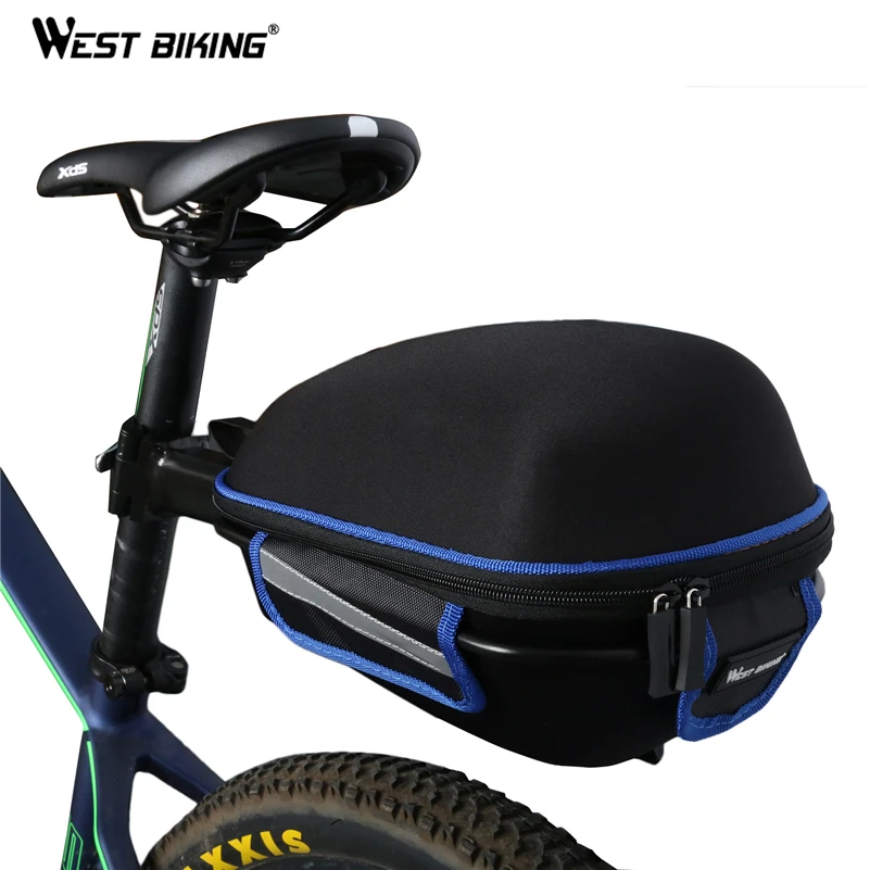 WEST BIKING Bicycle Rear Bag Waterproof Rear Bag With Rain Cover Portable Cycling Tail Extending Bicycle Bike Saddle Bag