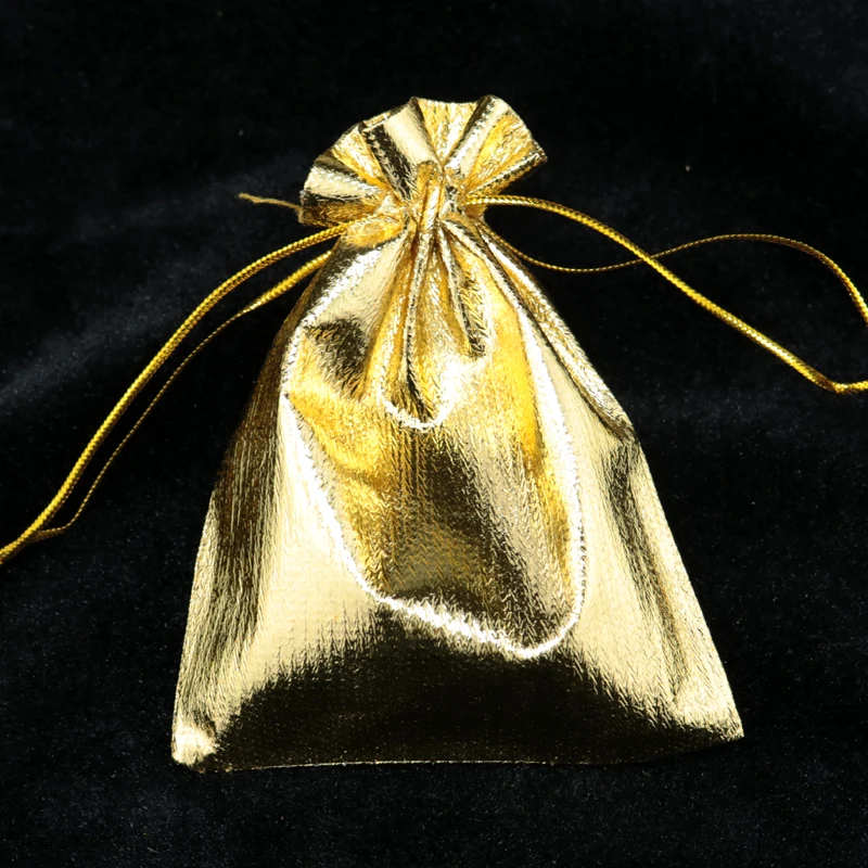 

500pcs/lot Gold Plated Satin Gift Bags 7*9cm Small Wedding Jewelry Gifts Packaging Bags Favor Candy Gift Bag Free Shipping