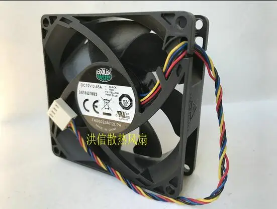 Giải Tỏa Chế Biến! FA08025M12LPA 8CM 80*80*25MM 0.45A 12V 4 Dòng PWM CPU Thủy Lực Tắt Tiếng Điều Khiển Nhiệt Độ quạt