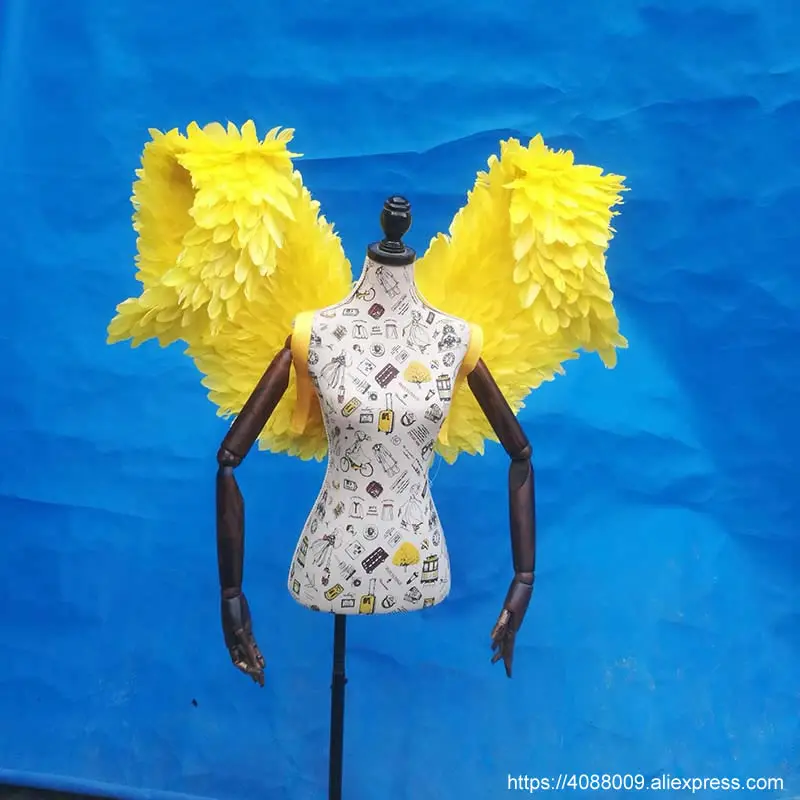 Beautiful yellow angel wings Soft fairy wings fit for wedding Party Chrismas Easter creaticve decorations