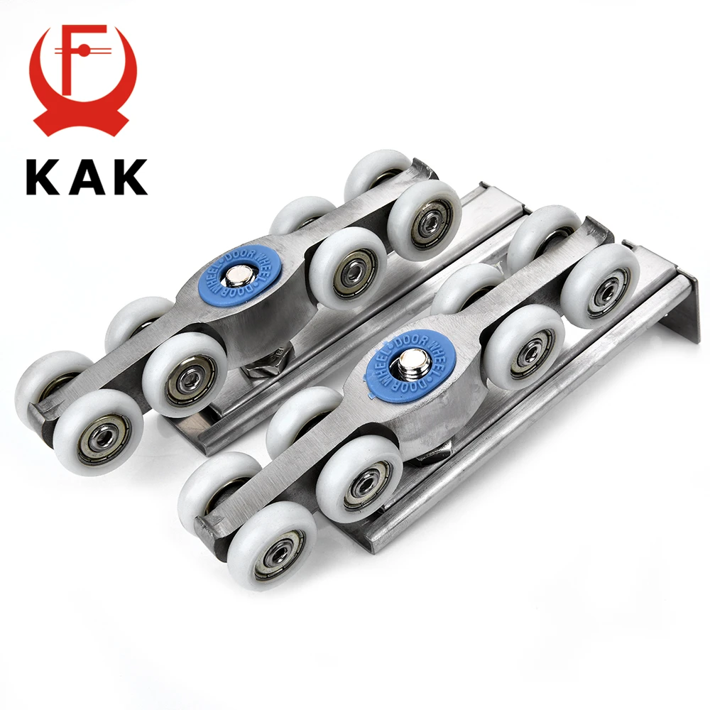 

KAK Stainless Steel Sliding Door Rollers Bear 120KG Bedroom Wood Door Hanging Wheels Meeting Room Wardrobe Door Roller Wheels