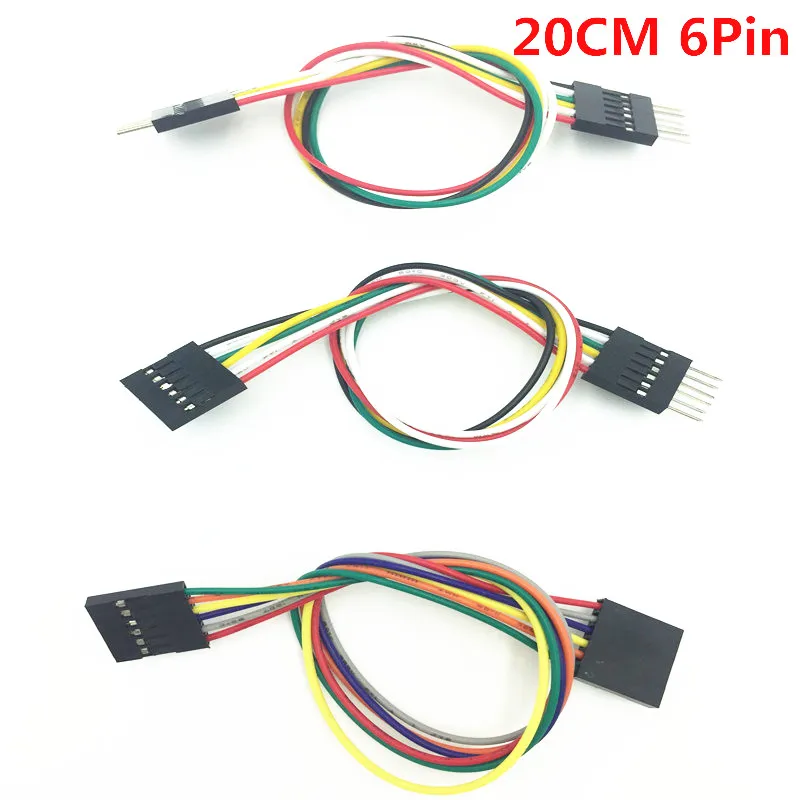 20pcs/lot DuPont Cables 20cm 6pin 2.54MM AWG26 cable electrique souple Jumper Wires Cables for Electronic