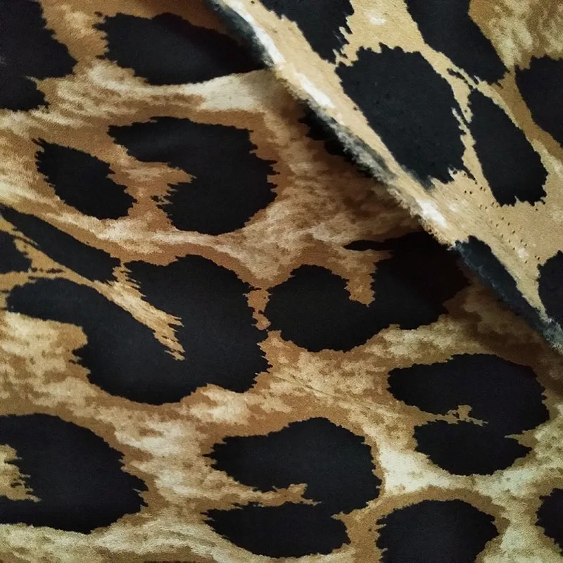 150cm * 1m moda Leopard Parttern tkanina szyfonowa z nadrukiem 100% poliester 3 kolory miękka tkanina szyfonowa dla Diy szycia letnia sukienka