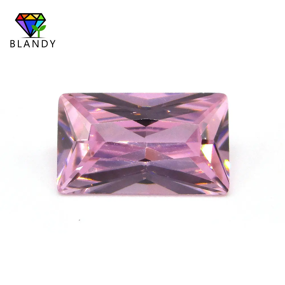 Free Shipping Size 2x3mm~13x18mm AAAAA Rectangle Cubic Zirconia Stones Pink Brilliant Cut CZ Stone For Jewelry