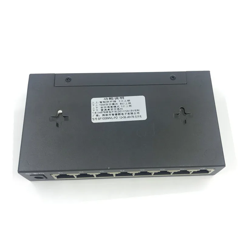 12V24v8 Port Reverse PoE Switch Power Supply Nirkabel Routing AP Haikang Kamera Jaringan Isolasi Lightning Protection Dua Power