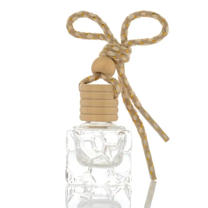 10ml Car Hanging Perfume Bottles Car Pendant Accessories Empty Square Glass Cosmetic Perfume Packaging Container LX6661