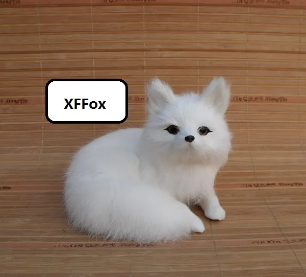 cute real life white fox model plastic&furs simulation curling up fox doll gift about 16x11x13cm xf1743