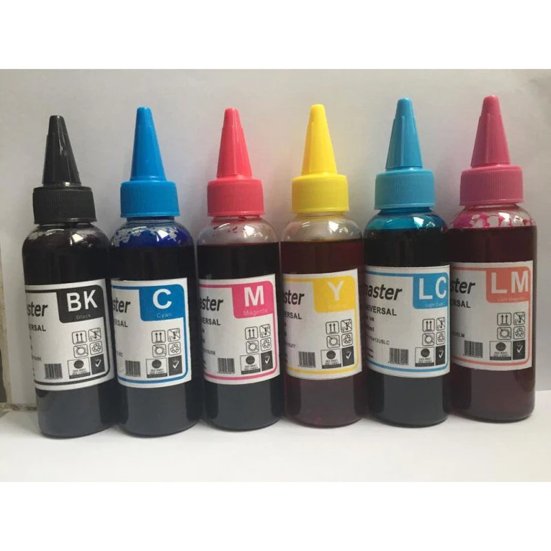 Vilaxh 6PCS 100mL Refill Ink Kit for Epson T6731 / T6741 for Epson L800 L801 printing ink Cartridge