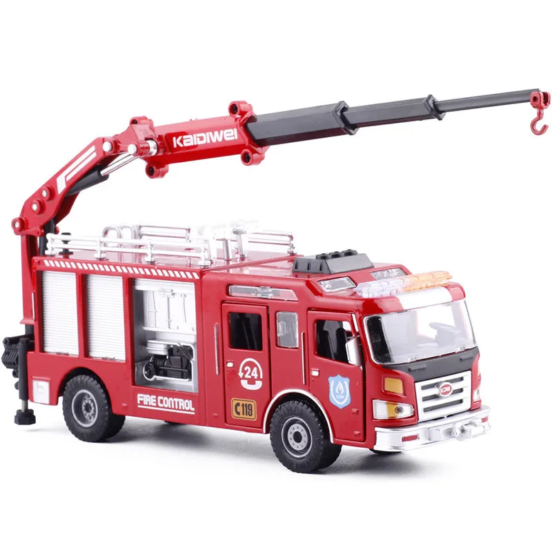 1:50 alloy fire truck,high simulation emergency rescue fire engines model,metal casting,can slide puzzle toys, free shipping