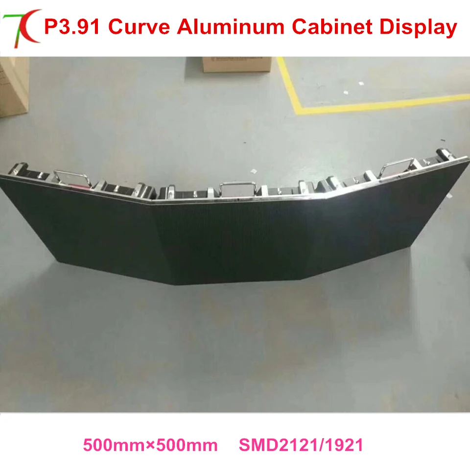 Curve led display P3.91 500*500mm waterproof die-casting aluminum rental cabinet screen