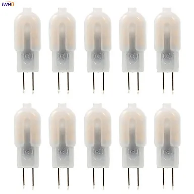 IWHD 10pcs 2W LED G4 12V 220V Bulb 160Lm 14xsmd3528 G4 LED 12v Bi-pin Lights Replace Halogen Chandeliers