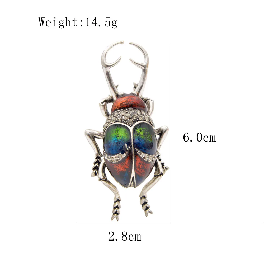 CINDY XIANG Vintage Alloy Enamel Beetle Brooches For Women and Man Creative Bugs Pins Fashion Insect Badges 3 Colors Choose Gift