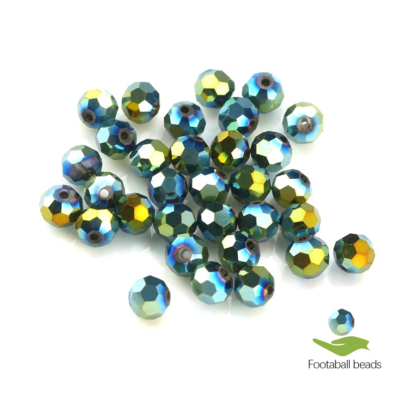 32 faceted football shape beads 4-8mm Round crystal beads glass ball Loose beads Spacer beads for Jewelry bracelet making DIY