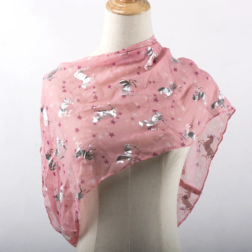 Foulard à anneaux en mousseline de soie pour femme, écharpe blanche, bleue, argentée, à la mode