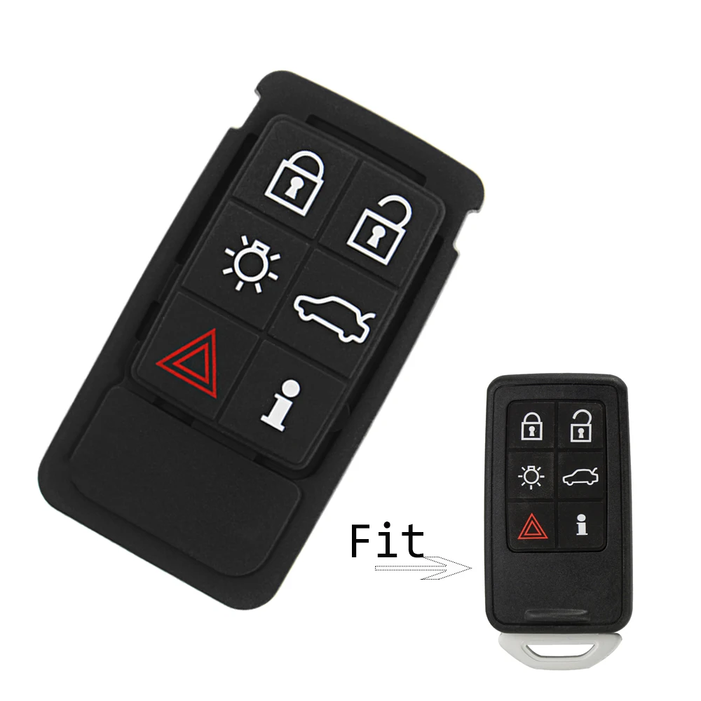 OkeyTech Smart Key Pad Replacement Silicone Car Key Case for Volvo S60 V60 S70 V70 XC60 XC70 Repair Rubber Mat 5 6 Button