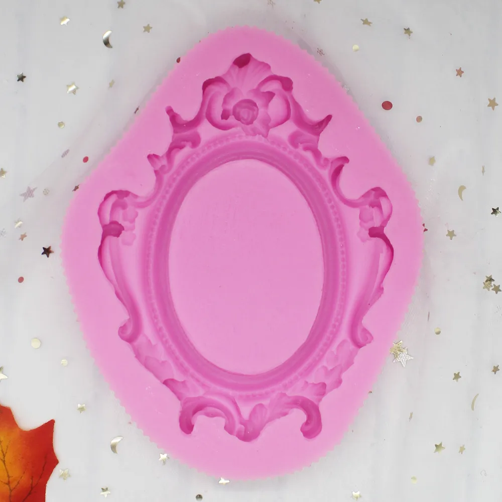 

C1296 Lace European Photo Frame DIY Gypsum Flavor Flavor Chocolate Baking Silicone Die